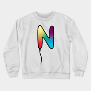 Initial Monogram Balloon Letter N Crewneck Sweatshirt